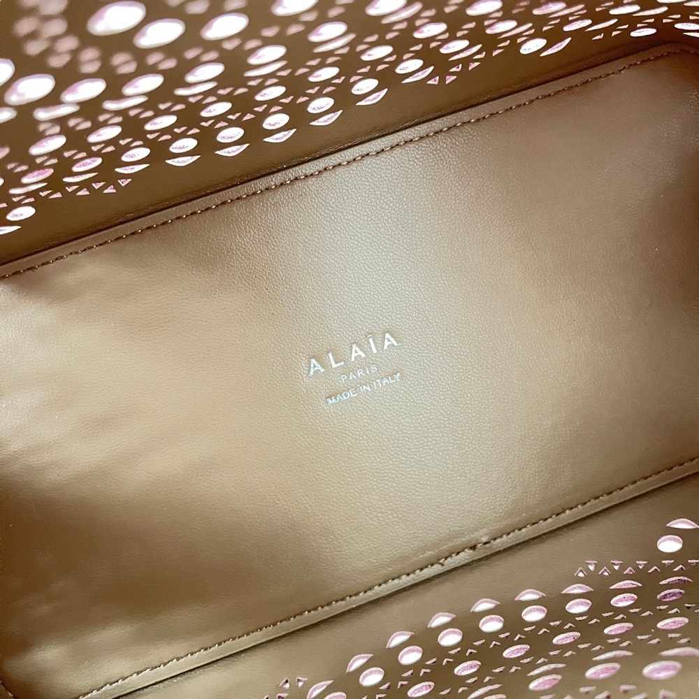 Alaia Blush Pink Laser-Cut Mini Crossbody with Matching Wallet - Picture 8 of 9